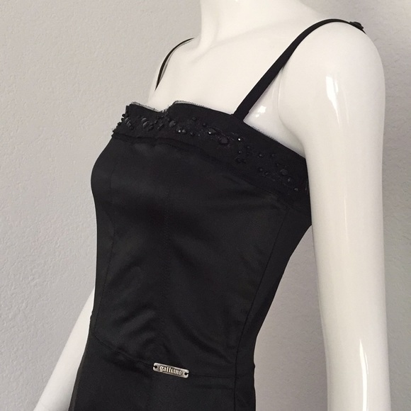 JOHN GALLIANO EMBELLISHED FITTED SATIN DRESS - Picture 6 of 8